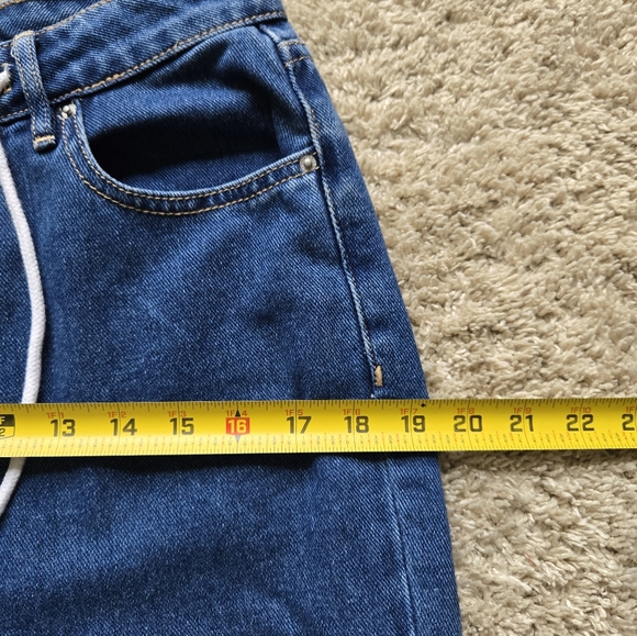 Pacsun blue jeans distressed jogger draw string womens 28 - Picture 10 of 10